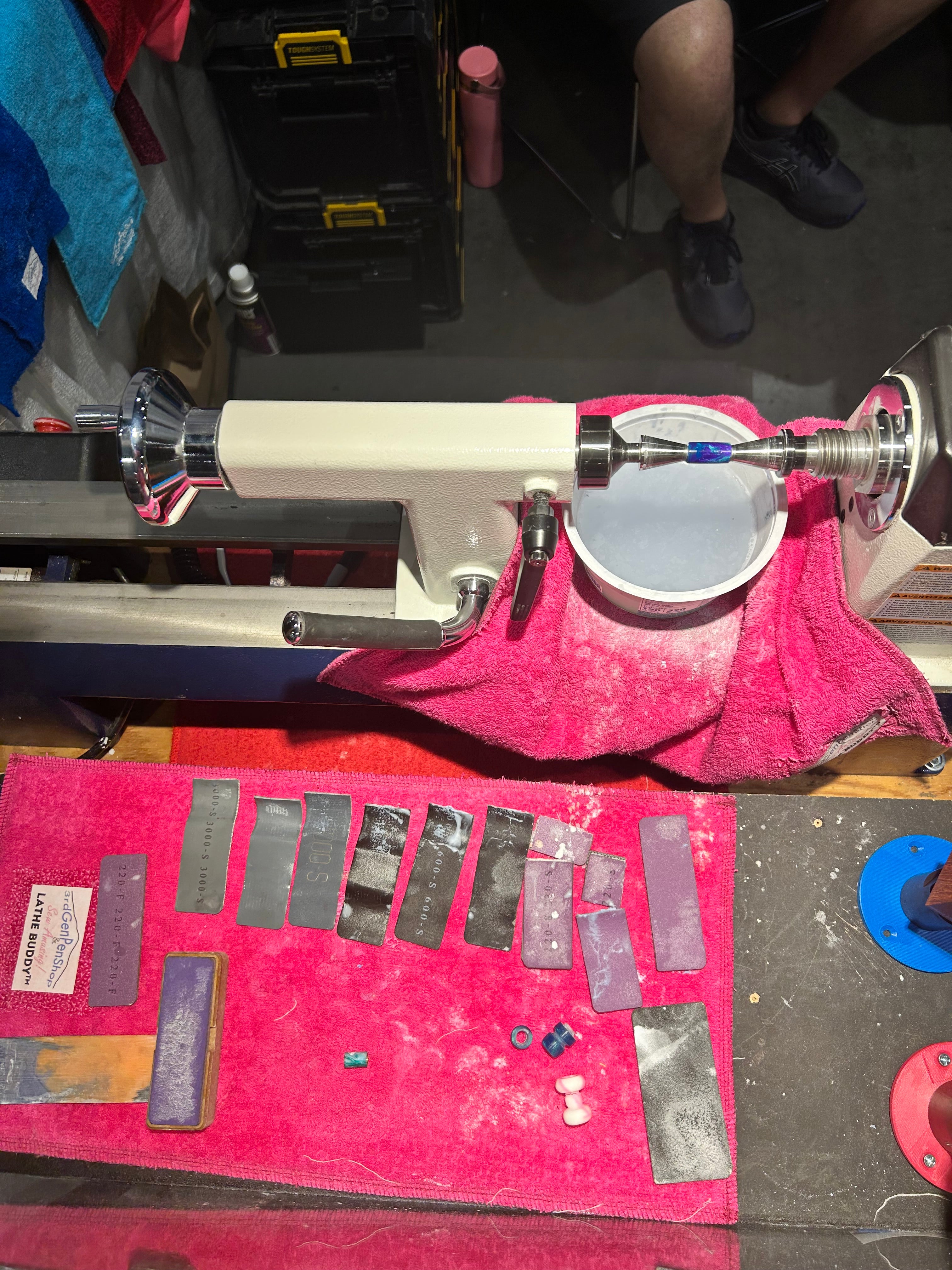 Lathe Buddyᵀᴹ 4.0  Hand-Dyed | Wet Sanding Lathe Bed Protector